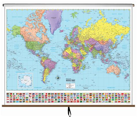 World Advanced Political Classroom Wall Map Kappa Map Group
