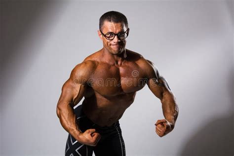 happy muscular man with a naked torso stock image image of model face 79058621