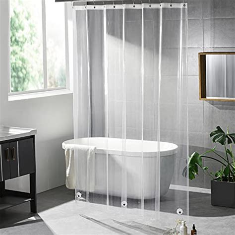 Clear Shower Curtain Liner Waterproof Lightweight 72x72 Inch Peva Liner With 3 Bottom Magnets