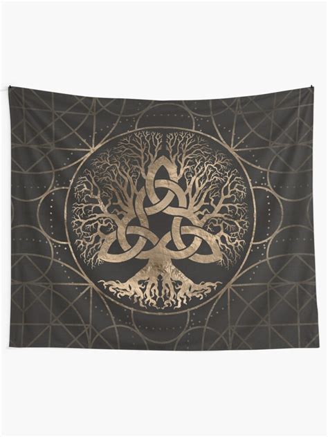 Tree Of Life Yggdrasil With Triquetra Tapestry By Nartissima Redbubble