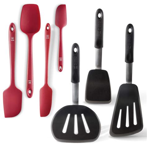silicone utensils cooking spatula spatulas kitchen oro di utensil chef rubber resistant choice heat piece turner 600f seamless rated baking