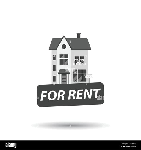 Rent Sign With House Home For Rental Vector Illustration In Flat