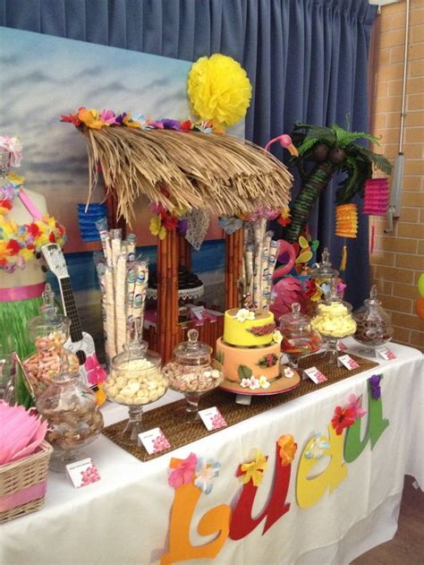 Shop for hawaiian themed luau party decorations. Hawaii/luau candy buffet | Luau party decorations, Luau ...