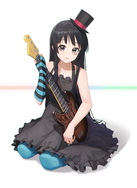 Safebooru 1girl Absurdres Akiyama Mio Bangs Bass Guitar Black Dress Black Eyes Black Hair