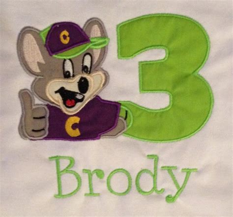 Items Similar To Chuck E Cheese Mouse Birthday Number Appliquemonogram