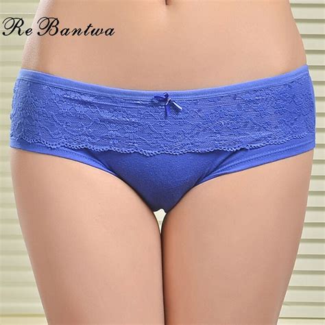 Rebantwa Lot 5pcs Spot Supply Ladies Underwear Cotton Pure Color Sexy