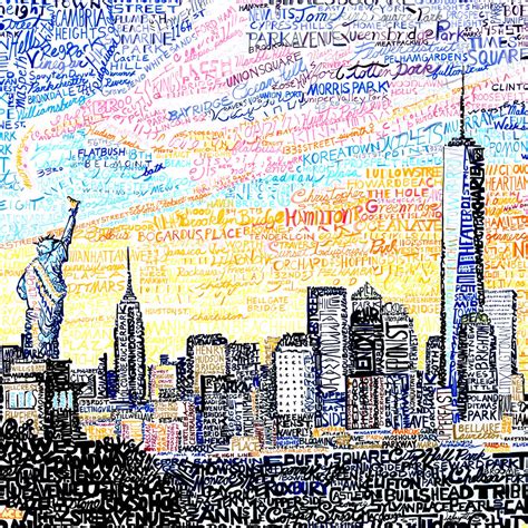 New York City Skyline Word Art Print Art Of Words