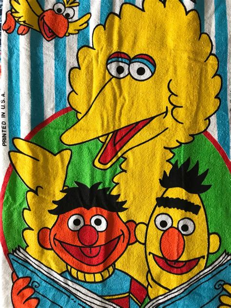 Sesame Street Big Bird Bert And Ernie Beachbath Towel Etsy Big Bird