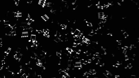 Animated Falling Black Music Notes On Black Background Each Music Note