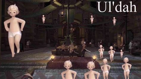Naked Lalafell troupe explores FFXIV World ララフェル YouTube