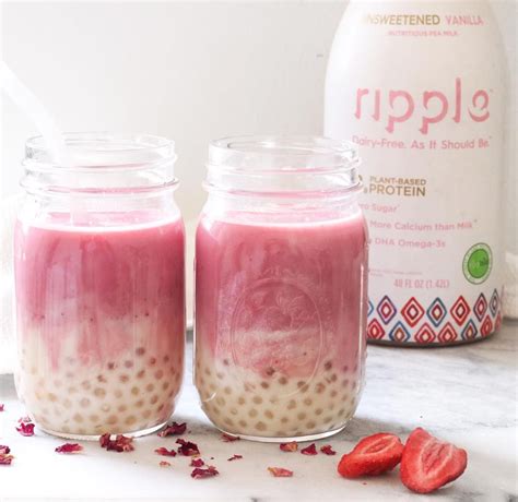 Strawberry Rose Bubble Tea by @RippleFoods 1/3 cup dry ...