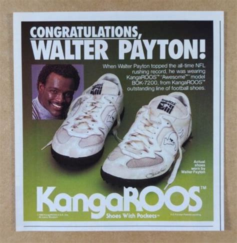 1984 Kangaroos Walter Payton Rushing Record Shoes Photo Vintage Print
