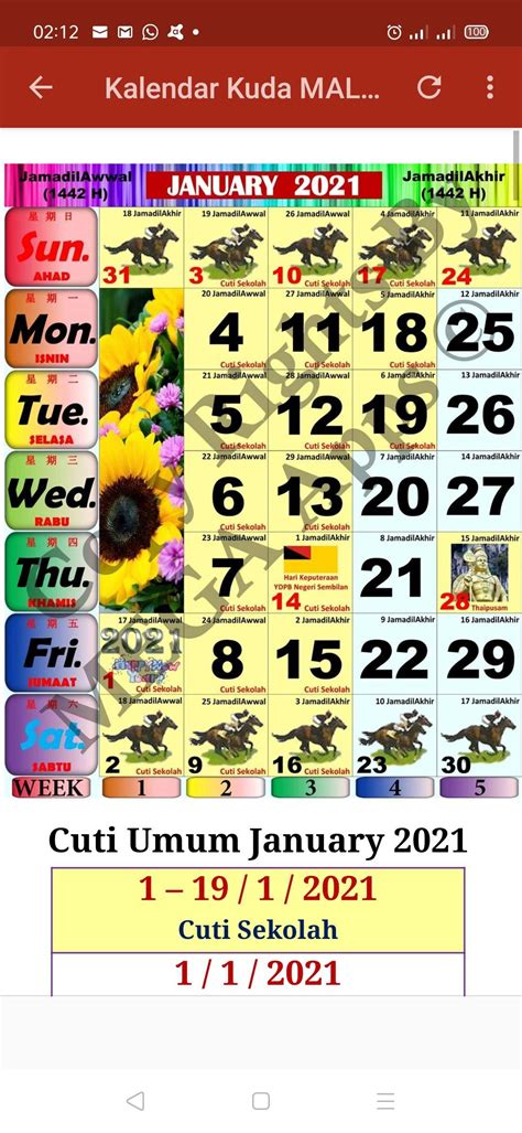 Kalender kuda tahun 2022 ini boleh berubah mengikut kehendak kerajaan malaysia. Kalendar Kuda Malaysia - 2021 for Android - APK Download