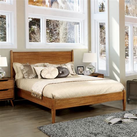 Bolier modern design california king size bed. Shop Queen-size Mid-century Wooden Paneled Platform Bed - Free Shipping On Orders Over $45 ...