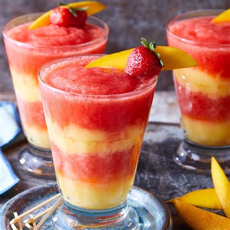 Virgin Layered Strawberry Mango Margaritas Recipe Eatingwell