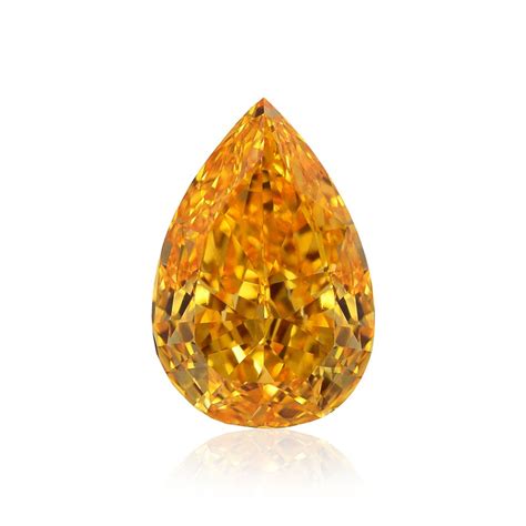 089 Carat Fancy Vivid Orange Diamond Pear Shape Vs1