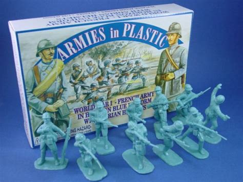 Armies In Plastic Bag Sets 54mm Wwi French Infantry 16 Figures In Blue