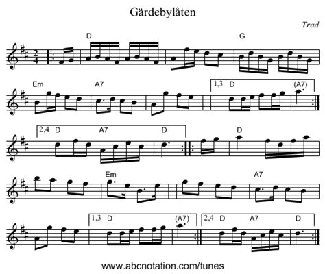 Gratis pianonoter og instruksjonsvideoer til glade jul. abc | Gärdebylåten - trillian.mit.edu/~jc/music/abc ...