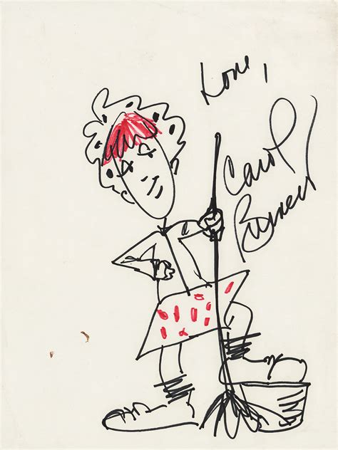 Carol Burnett Signed Sketch Rr Auction