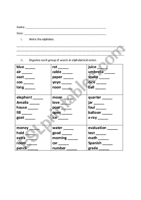 But i think what is messing up this is the criteria part that shows +if($a$2:$a$52<>ai,1,0). ABC order (first letter criteria) - ESL worksheet by ...