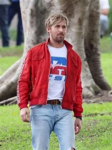 Ryan Gosling The Fall Guy Red Bomber Jacket