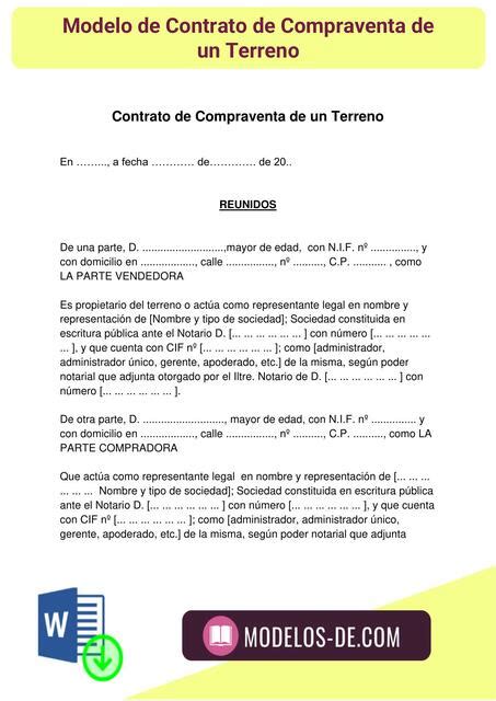 Modelo De Carta De Compraventa De Un Terreno Cartasyformatos Udocz