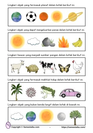 Lembar Kerja Anak TK - PAUD: Tema Alam Semesta