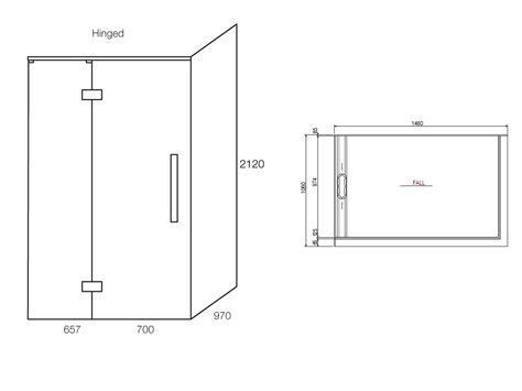Glacier 2 Sided 1400 x 1000 Shower Tray & Screen Left Hand Hinge from Reece