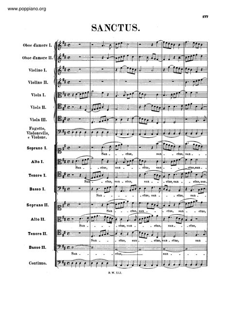 Johann Sebastian Bach Sanctus In D Major Bwv 241 琴譜pdf 香港流行鋼琴協會琴譜下載 ★