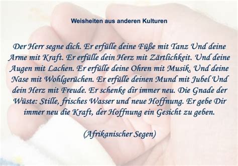 Auf dieser seite findest du wunderschöne gedichte und verse von berühmten personen oder aus dem volksmund rund um die geburt eines neuen kindes. Weisheiten aus anderen Kulturen als Taufspruch ...