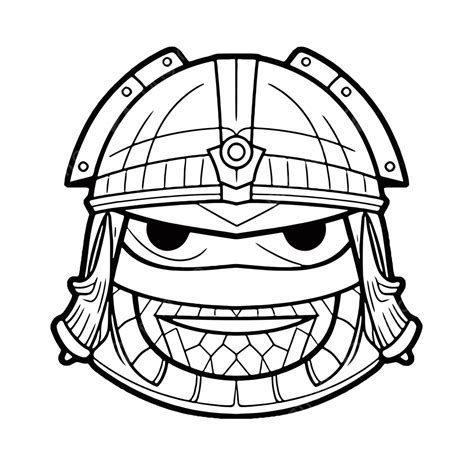 An Illustration Of A Samurai Helmet Outline Sketch Drawing Vector