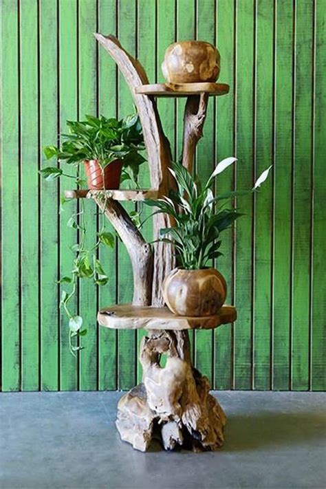 Garden Age Supply Harini Driftwood Stand With Teak Shelves In 2020