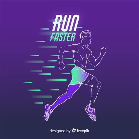 Abstract Runner Silhouette Flat Design Vector Free Download