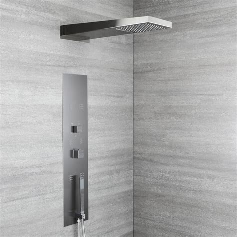 Milano showers are designed to complement a wide range of shower systems catering to your our showers are designed to deliver great precision and consistent water distribution to each nozzle. Milano Ryukyu - Modern Concealed Thermostatic Shower Tower ...