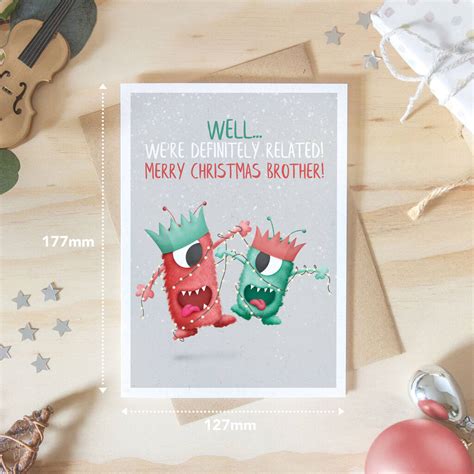 Funny Merry Christmas Brother Card From Sibling By Lanther Black
