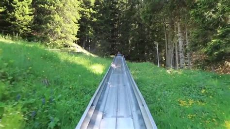 Alpine Slide Switzerland Rodelbahn Oeschinen See Youtube