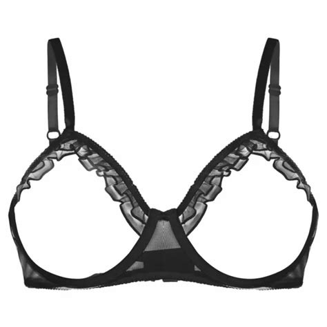 Women Erotic Sexy Lace Lingerie Bra Sexy Bralette Open Cups Underwear