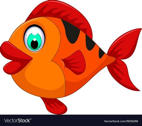 Funny Cute Fish Cartoon For You Design Royalty Free Vector Cartoon