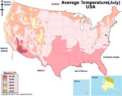 Usa Temperature Map July United States Temperature