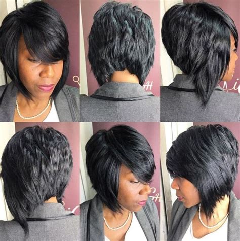 Angled Bob Hairstyle For Black Women 27 Piece Hairstyles Weave Bob