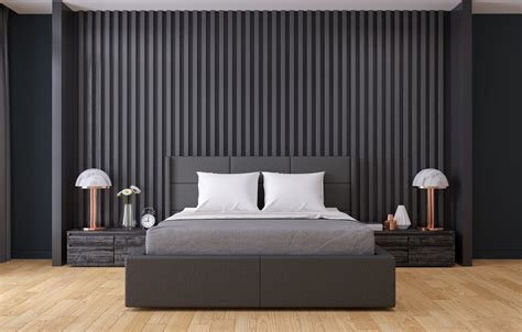 Photo Wallpaper Lamp Bed Bedroom Modern Luxury Modern Bed Room