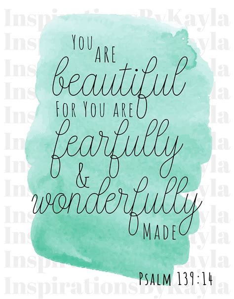 You Are Beautiful For You Are Fearfully And Wonderfully Made Etsy