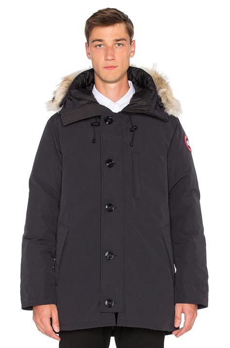 Lyst Canada Goose Chateau Coyote Fur Trim Parka In Blue For Men