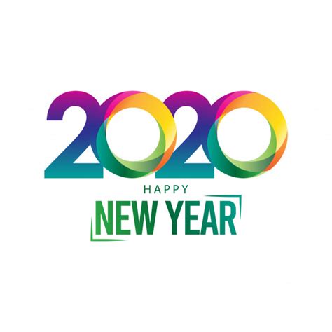 Update of may 2020 collection. Happy new year 2020 greeting card with colorful modern design Vector | Premium Download