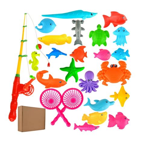 Buy 1set Magnetic Fishing Toy Plastic 21 Fishes With