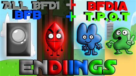 Every Bfdi Ending Up To Bfdia 7tpot 7 Youtube