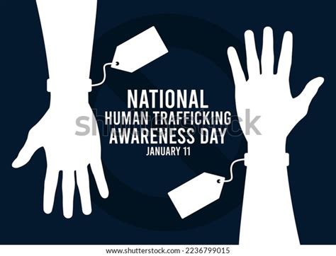 National Human Trafficking Awareness Day January Stock Vector Royalty