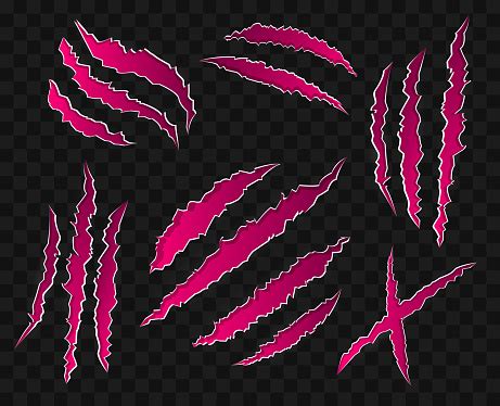 Scratches definition, a disease of horses marked by dry rifts or chaps that appear on the skin near the fetlock, behind the knee, or in front of the hock. Pink Scratches On Transparent Background Modern Set Of ...