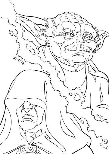 為孩子們的著色頁 Yoda star wars free coloring pages 2