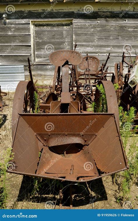 Old Rusty Potato Planter Stock Photo Image Of Rusty 91959626